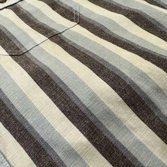 Gabbici Vintage Button Down Shirt Men Women Gray Blue Navy White Cotton Vacay - Picture 5 of 8